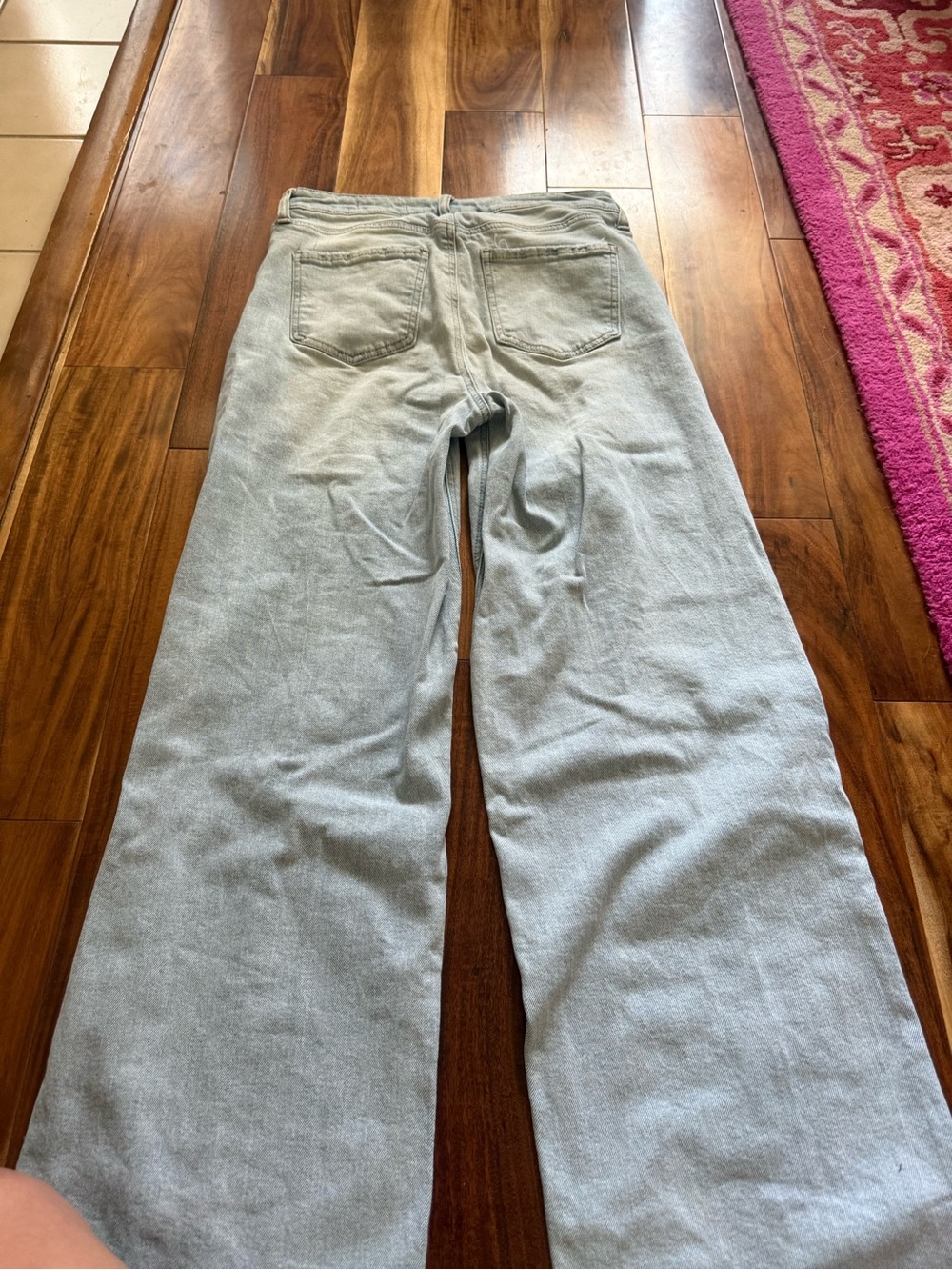BCBGeneration Light Blue Wide Leg Distressed Jeans - Picture 4 of 4